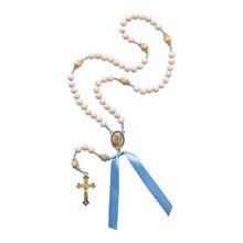 Terço de Nossa Senhora de Lourdes Madeira Branca  8mm