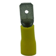 Terminal Compressão Macho Chato 4 Mm A 6 Mm Simples C/ Capa Plastica Amarelo P/Terminal Femea