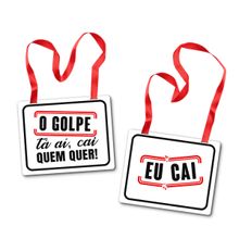 Placa Fantasia Carnaval - Golpe - Branco - 2 Peças