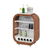 Cristaleira Bar com Nicho Sala de Estar Ateneu Imbuia/Branco- Gran Belo
