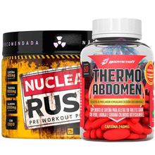 Pré Treino Nuclear Rush Limão + Thermo Abdomen c/ 60 comp
