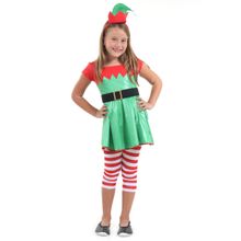 Fantasia Duende Vestido Feminino Infantil - Natal