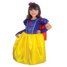 Fantasia Infantil Branca de Neve Vestido Luxo De 2 À 8 Anos