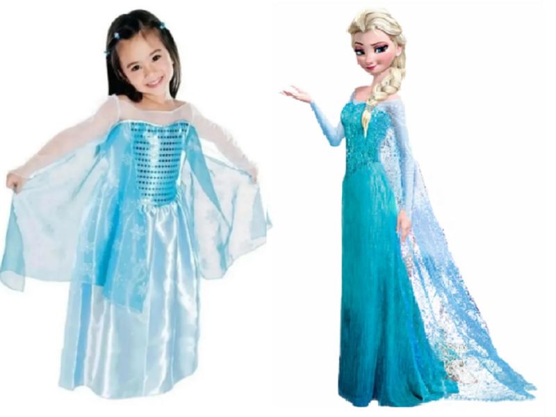 FANTASIA FROZEN ELSA DESCARTAVEL 3 a 6 ANOS - FANTASIA FROZEN ELSA