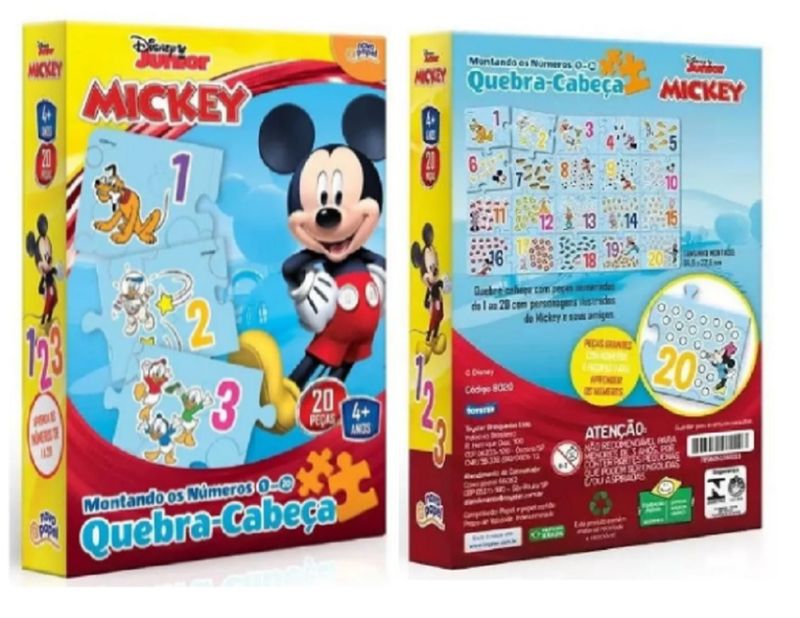 Quebra-Cabeça Educativo - Montando os Números - Disney - 20 Peças - Toyster  - superlegalbrinquedos
