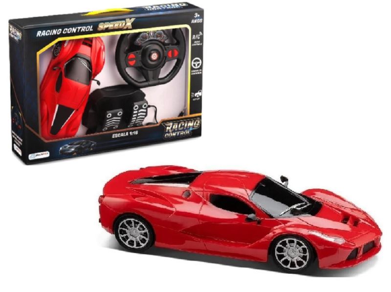 Carro Controle Remoto Corrida Hype Speed Vermelho - Bbr Toys