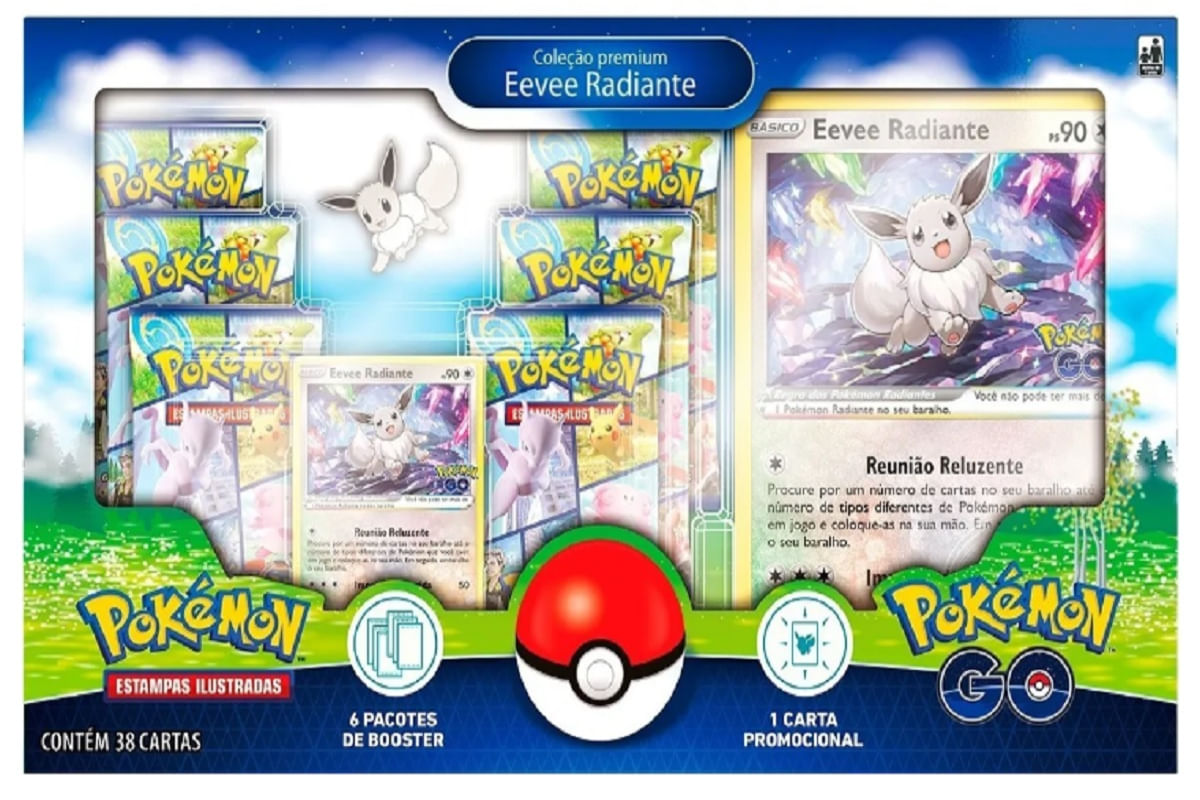 ABRI UMA CASE RADIANTE DE POKÉMON GO! - Pacote Triplo de Cartas