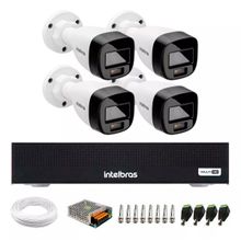 Kit 4 Câmeras Intelbras 1120b  Full Color Vhd, Dvr Mhdx 1004c