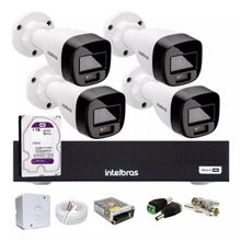 Kit Intelbras 4 Cameras 1120b Full Color, Dvr Mhdx 1004c  HD 1tb