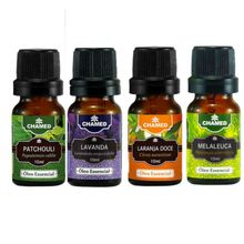 Kit Óleo Essencial de Melaleuca Tea Tree + Lavanda + Patchouli + Laranja Doce - 100% Puro - Chamed