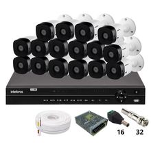 Kit 16 Câmeras 1120b Intelbras Dvr Intelbras Mhdx 1232 Sem Hd