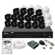 Kit 16 Câmeras 1120b Intelbras Dvr Mhdx Intelbras 1232 Hd 4tb