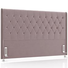 Cabeceira Cama Box Casal 140cm Estofada Frizza P05 Veludo Rosê - Lyam Decor