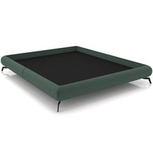 Cama Casal King Base Box Pés de Ferro Estilo Industrial 210cm Otto P05 Veludo Verde Musgo - Lyam Decor