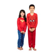 Pijama Infantil Meninos Longo Outono Inverno Super Herói Homem Aranha