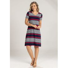 Vestido Pau a Pique Listrado Vermelho