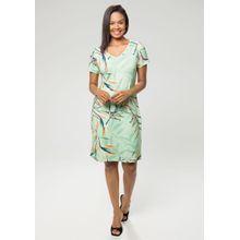 Vestido Pau a Pique Estampado Verde