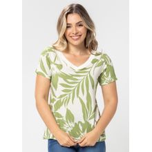 Blusa Pau a Pique Estampada Verde