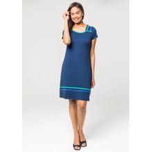 Vestido Pau a Pique Básico Azul Marinho