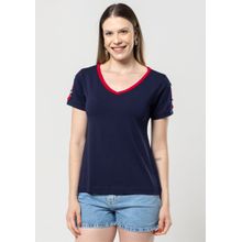 Blusa Pau a Pique Básica Azul Marinho