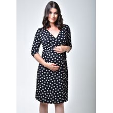 Vestido 3/4 Pau a Pique em poá Preto