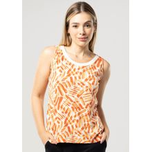 Regata Pau a Pique Estampada Laranja