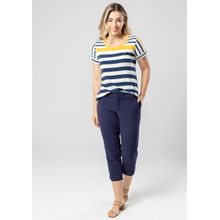 Calça Capri Pau a Pique Sarja Azul Marinho