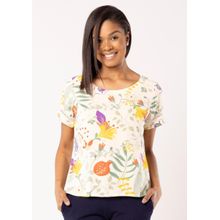 Blusa Viscose Pau a Pique Estampada Verde