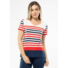 Blusa Pau a Pique Listrada Vermelho