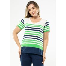 Blusa Pau a Pique Listrada Verde