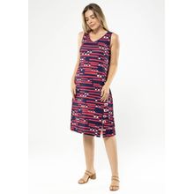 Vestido Regata Pau a Pique Estampado Vermelho