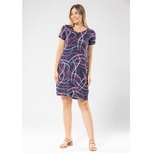 Vestido Pau a Pique Estampado Vermelho