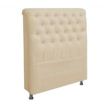 Cabeceira Paris Cama Box Solteiro 100 cm Corino Bege - D'Rossi