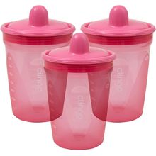 KIT 3 COPOS DE TRANSICAO ROSA BRASBABY
