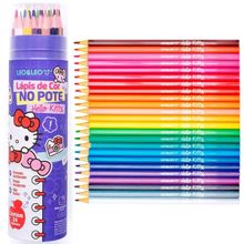 LAPIS DE COR NO POTE HELLO KITTY - 24 CORES - LEO &amp; LEO