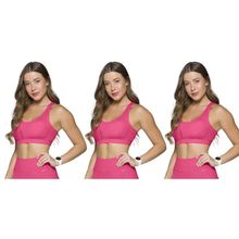 Kit 3 Tops Canelado Selene Sem Costura Feminino