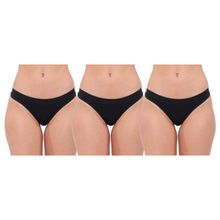 Kit 3 Calcinhas Selene Biquíni Sem Costura Feminino - Preto