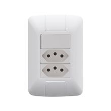 Conjunto 1 Interruptor Simples 6 A 250 V e 2 Tomadas 2P+T 20 A 250 V