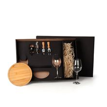 Kit Queijo E Vinho Com Espaço Para Garrafa - 7 Peças - Não Acompanha Garrafa