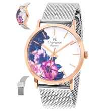 Relógio Champion Feminino Ref: Cn20739z Bicolor Flor