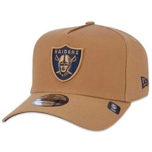 Boné New Era 9FORTY A-Frame Snapback NFL Las Vegas Raiders Aba Curva Cáqui
