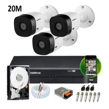 Kit 3 Camera Intelbras segurança monitoramento completo