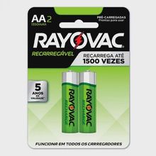 Pilha Recarregável Rayovac AA 2 Unidades