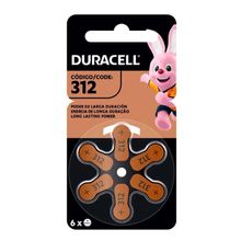 Pilha Auditiva Duracell N312 6 Unidades Pilha Auditiva 312 Duracell 6 Unidades