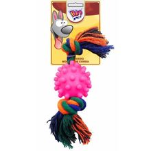 Brinquedo Corda com Bola Cravo para Cães - Cores Sortidas - BBB Pet