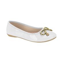 Sapatilha Infantil Feminina Verniz Branco Molekinha 2502.1001