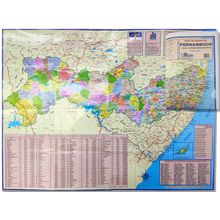 Mapa do Estado de Pernambuco Rodoviário Politico Turístico e Estatístico Multimapas Tamanho 120X90