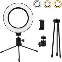 Iluminador Anel de luz Led c/Tripé + Suporte Celular 4 peças