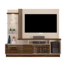 Estante Home Madetec Cross com 200 cm de Largura, 2 Portas e Nicho, Ideal para TV de até 60”