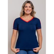 Blusa Pau a Pique Básica Azul Marinho